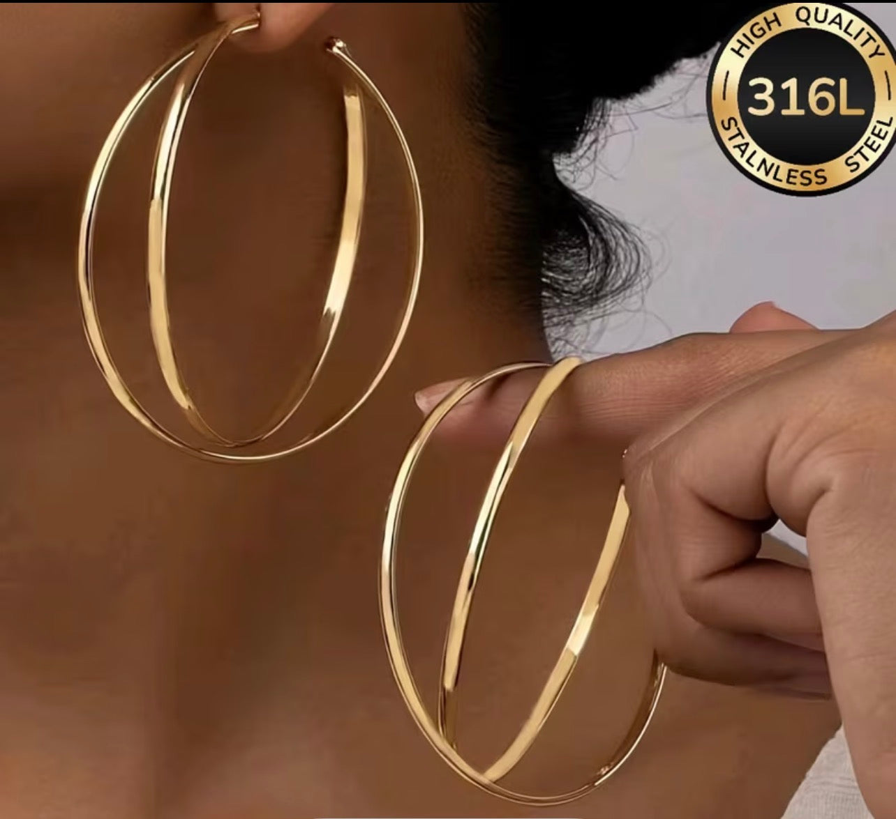 Double hoops earrings