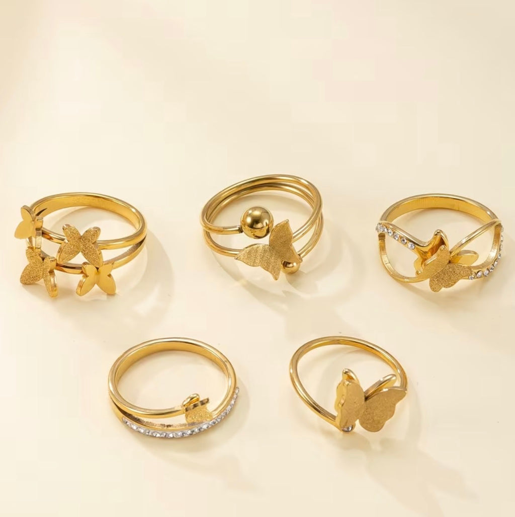 Butterfly Ring Set