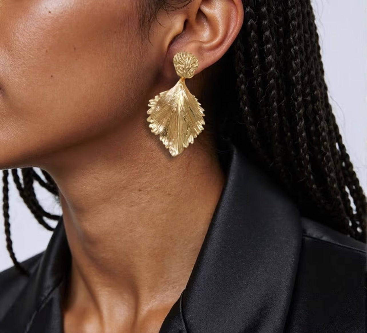 Leaf statement earrings