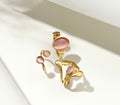 Pink Gem Ring - Set of 3