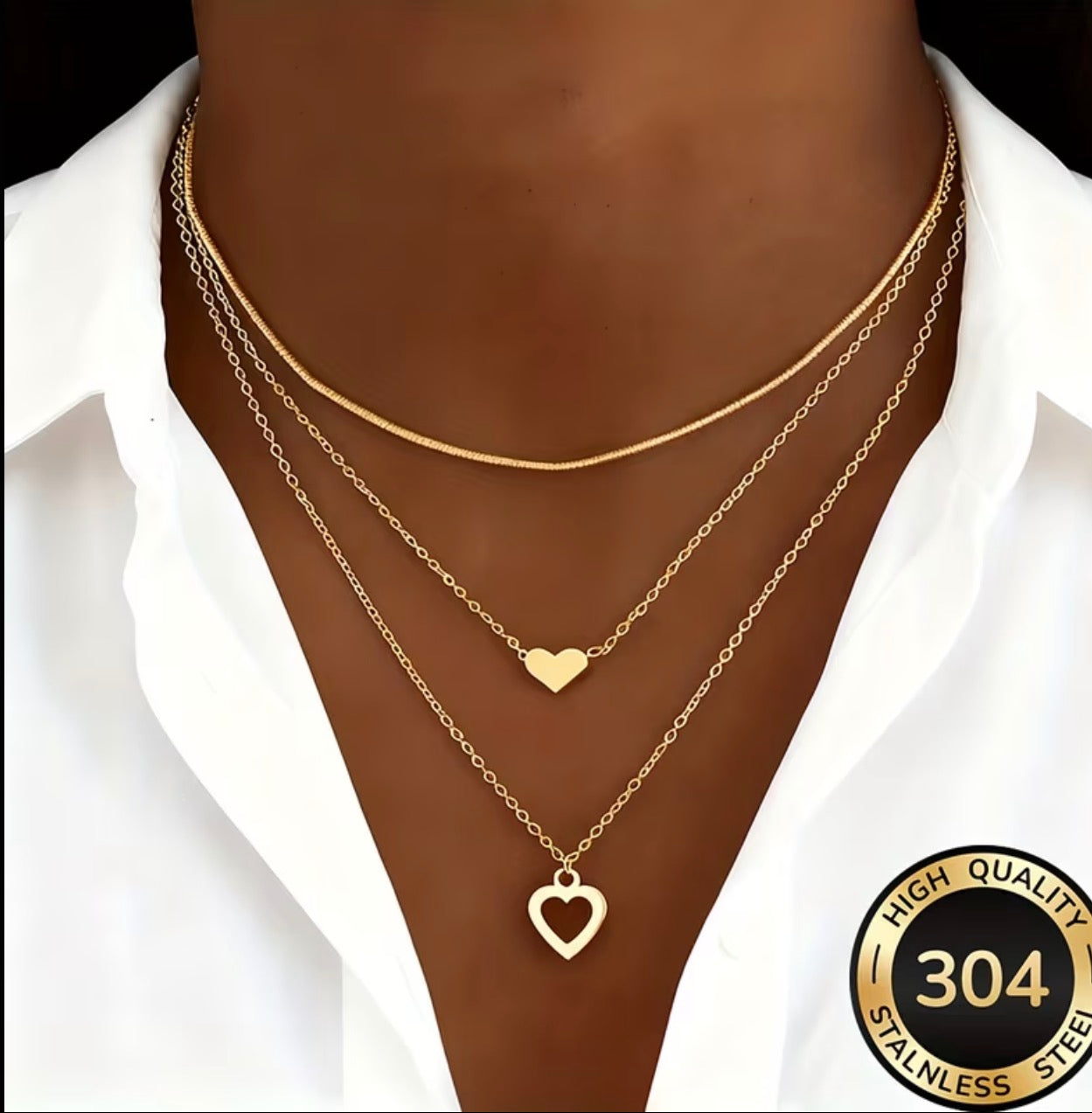 Lade layered necklace