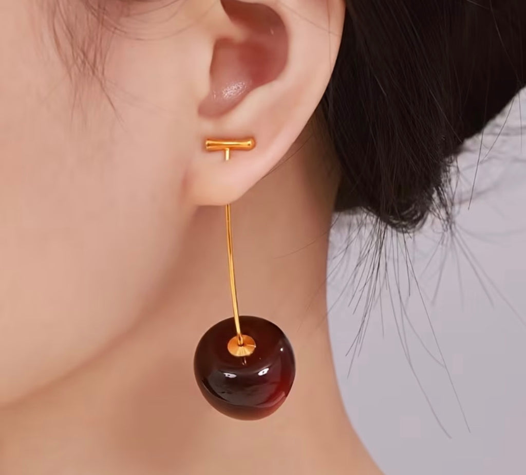 Cherry drop earrings