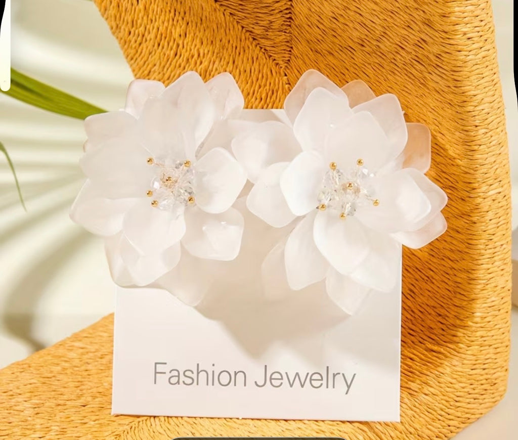 White Lotus Earrings