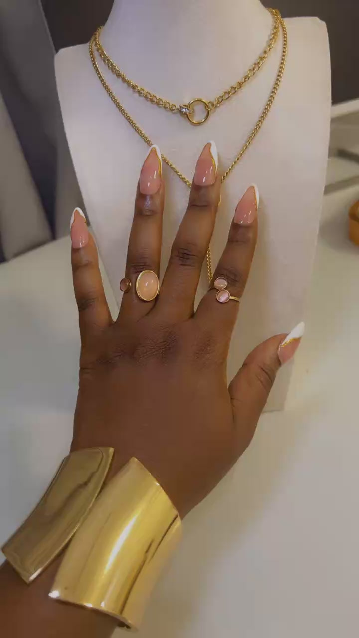 Pink Gem Ring - Set of 2